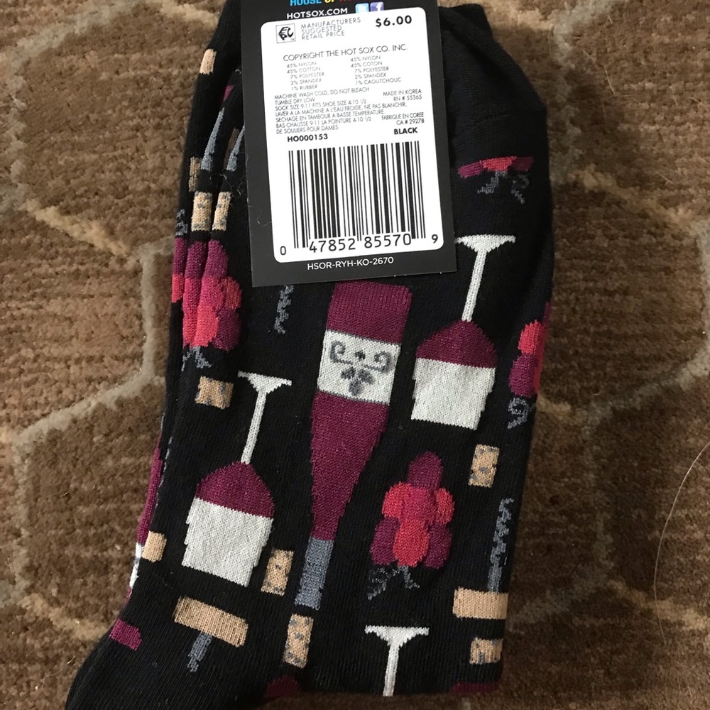 Wine HOTSOX socks NWT - Picture 2 of 2